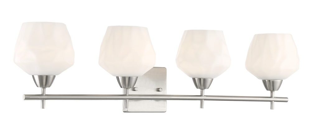 4 LIGHT, BATH FIXTURE IN METAL