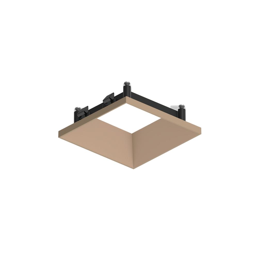 3" Apollo Square Flangeless Downlight Trim with Clear Lens, Wheat Diffused Finish