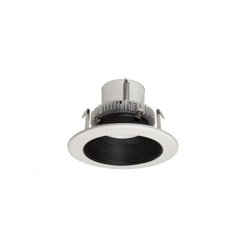 4" Cobalt Click Round Retrofit Baffle, 1000lm / 12W, 2700K, Black Baffle / White Flange,