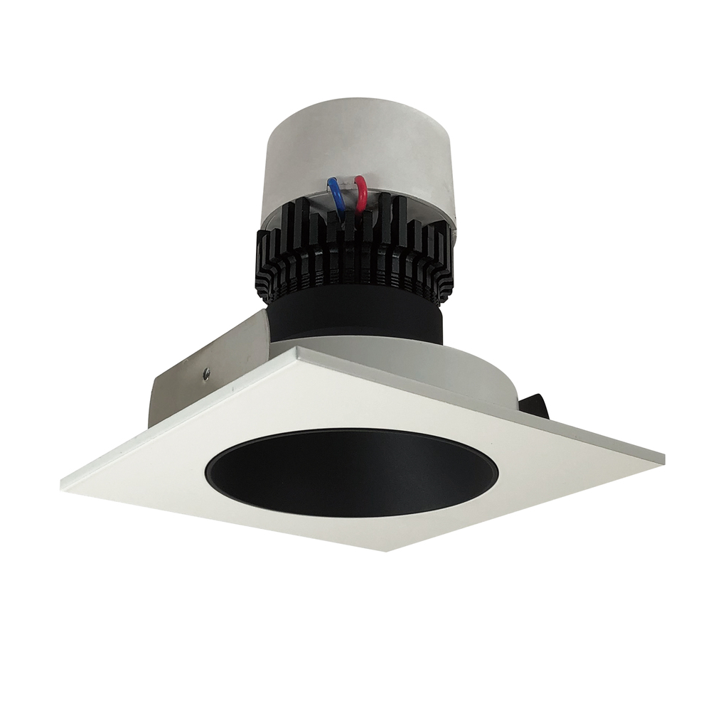 4" Pearl LED Square Retrofit Reflector with Round Aperture, 1000lm / 12W, 2700K, Black Reflector