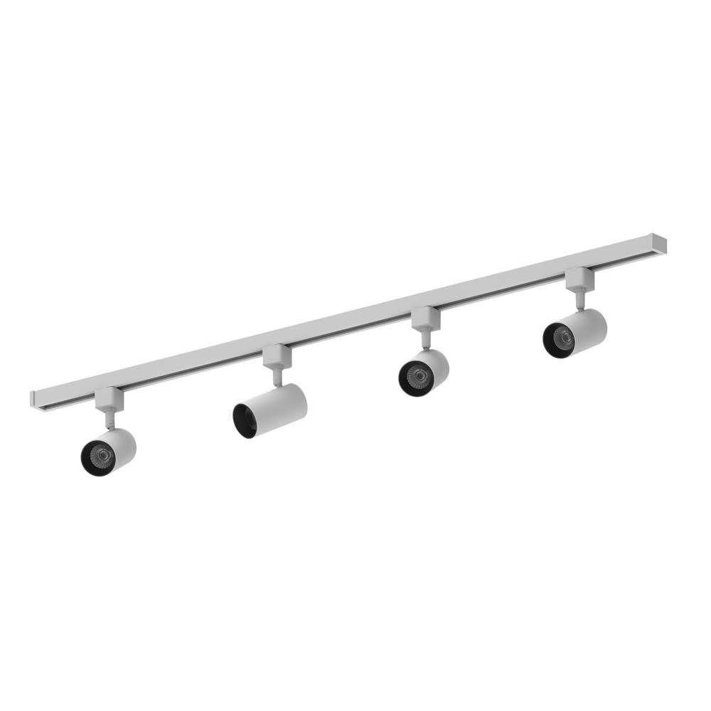 4-ft Track Pack with (4) MAX Mini 1000lm LED Track Heads, 3500K, White Finish