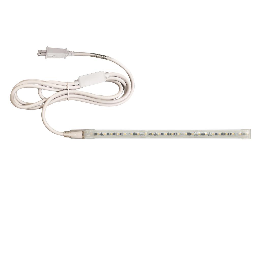 Custom Cut 10-ft 120V Continuous LED Tape Light, 330lm / 3.6W per foot, 4000K, w/ Mounting Clips and