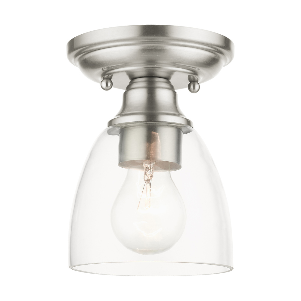 1 Lt Brushed Nickel Flush Mount