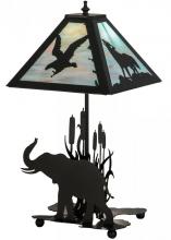 Meyda Blue 150573 - 22"H Wildlife on the Loose W/Lighted Base Table Lamp