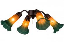 Meyda Blue 162971 - 19"W Amber/Green Pond Lily 4 LT Fan Light