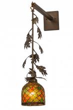 Meyda Blue 167468 - 6" Wide Oak Leaf & Acorn Hanging Wall Sconce