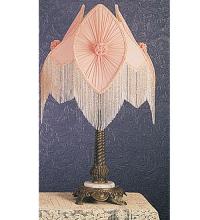 Meyda Blue 19226 - 15"H Fabric & Fringe Pink Pontiff Accent Lamp