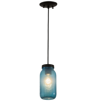 Meyda Blue 193121 - 5" Wide Mason Jar 1 LT Pendant