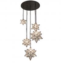 Meyda Blue 234759 - 36" Wide Moravian Star 5 Light Cascading Pendant