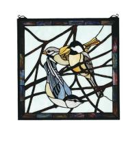 Meyda Blue 68387 - 18"W X 18"H Backyard Friends Stained Glass Window