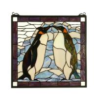 Meyda Blue 71599 - 19"W X 19.5"H Penguin Stained Glass Window