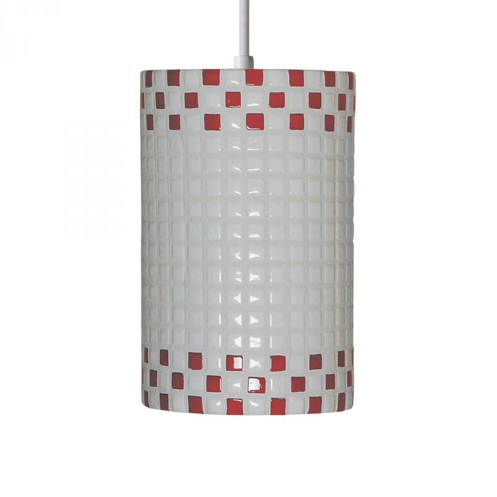 Checkers Pendant Red and White