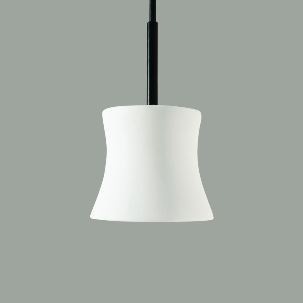 Sake Mini Pendant: Cream Satin (Black Cord & Canopy)