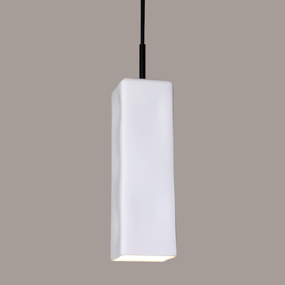 Magma Mini Pendant: Satin White (Black Cord & Canopy)