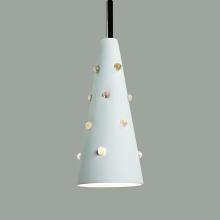 A-19 MP18-A21-BCC - Wizard Mini Pendant: Dusty Teal (Black Cord & Canopy)