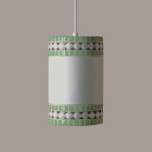 A-19 PM20301-MI-BCC - Borders Pendant Mint Green (Black Cord & Canopy)