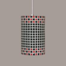A-19 PM20309-RB-BCC - Checkers Pendant Red and Black (Black Cord & Canopy)