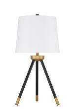 Craftmade 86266 - BL74LTX, Black/Satin Brass Tri-pod Base with White Shade (2 Pack)