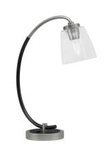 Toltec Company 57-GPMB-461 - Desk Lamp, Graphite & Matte Black Finish, 4.5" Square Clear Bubble Glass
