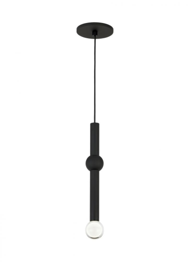 Modern Guyed dimmable LED 1-light Ceiling Pendant in a Nightshade Black finish