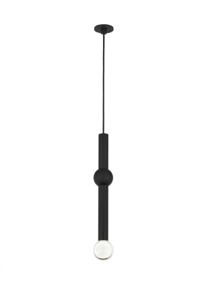 Modern Guyed dimmable LED Port Alone Ceiling Pendant Light in a Nightshade Black finish