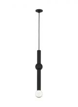 Visual Comfort & Co. Modern Collection 700TRSPAGYD1PB-LED930 - Modern Guyed dimmable LED Port Alone Ceiling Pendant Light in a Nightshade Black finish