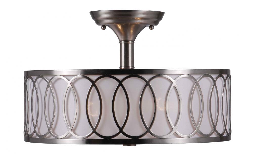 Venn 2-Light Brushed Nickel Semi-Flush Mount Light