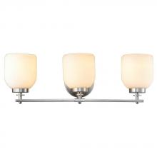World Imports EW1006SBA - 3-Light Brushed Nickel Sconce with White Frosted Glass Shade
