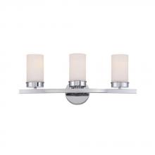 World Imports WI972908 - Kandinsky Collection 3-Light Chrome Bath Bar Light with Opal Glass Shade