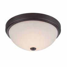World Imports WI970888 - 13.25 in. Oil Rubbed Bronze LED Flushmount with Frosted Glass